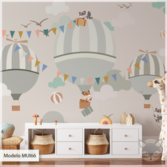 Modelo MUI66 Globos y banderines tonos beige - comprar online