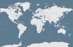 Modelo MW.MAP.23 Mural Mapamundi político azul y blanco - comprar online