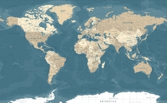 Modelo MW.MAP.32 Mapa político azul profundo y tierra en internet