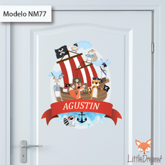 Modelo NM77 Piratas animales barco - 40x50 cm - comprar online