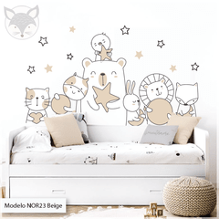 Modelo NOR23 Animales fondo blanco y estrellas - Varios colores disponibles en internet