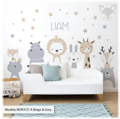 Modelo NOR37 Incluye Nombre Personalizado - Little Dreamer Deco - vinilos decorativos infantiles