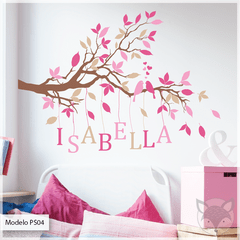 Modelo PS04 "Lover Birds Branch" Rama con nombre personalizado en internet