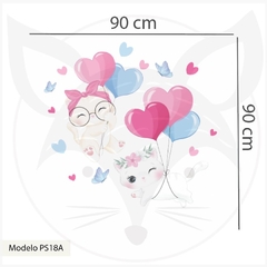 MODELO PS18 Gatitos volando con globos de corazones en internet