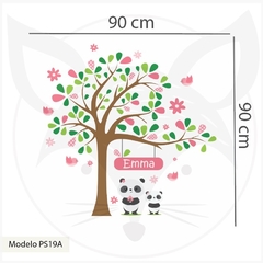 MODELO PS19 Árbol con pandas Emma (nombre personalizable) - Little Dreamer Deco - vinilos decorativos infantiles