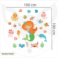 MODELO PS20 Sirena bajo el mar - Little mermaid under the sea - Little Dreamer Deco - vinilos decorativos infantiles