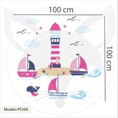 Modelo "Pink Nautical" - PS39A PROMO! - 100X100 CM en internet