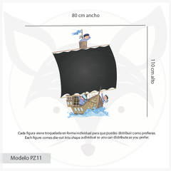 Modelo PZ11 pizarrón autoadhesivo Náutico barco marineros - comprar online