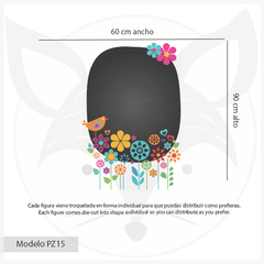 Modelo PZ15 pizarrón autoadhesivo flores - comprar online