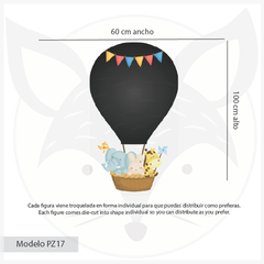 Modelo PZ17 pizarrón autoadhesivo globos y animales - comprar online