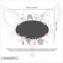 Modelo PZ37 pizarrón autoadhesivo nórdico rosa ovalado - comprar online