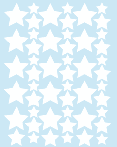 MT02D - Estrellas Blancas - MIX estrellas 4-6-8 cm - Little Dreamer Deco - vinilos decorativos infantiles