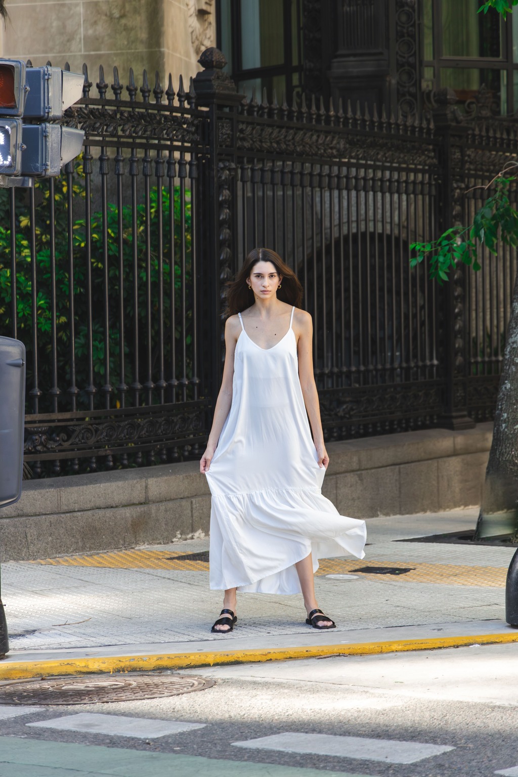 Color hortensia online vestido