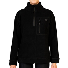 BUZO MICROPOLAR UNISEX CON MEDIO CIERRE NEGRO