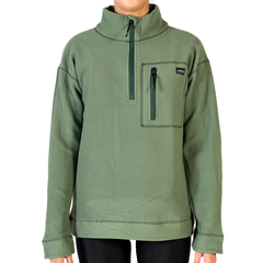 BUZO MICROPOLAR UNISEX CON MEDIO CIERRE VERDE