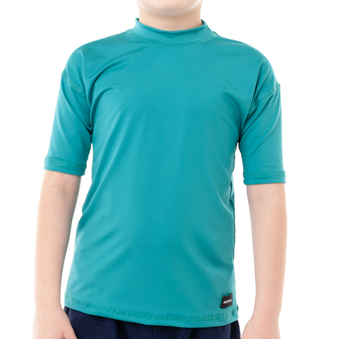 CAMISETA DE PROTECCION SOLAR UV MANGA CORTA PARA NINOS Y NINAS. MODELO VERDE