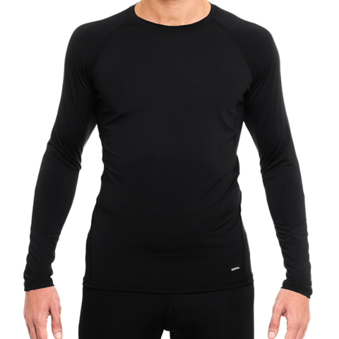 CAMISETA TERMICA DEPORTIVA HOMBRE MODELO NEGRO - nopal