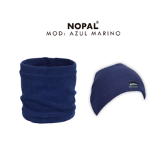 CONJUNTO CUELLO Y GORRO DE MICROPOLAR. MODELO AZUL MARINO