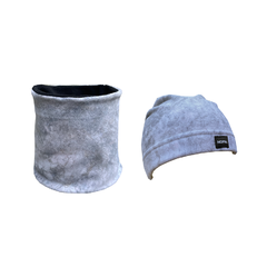 CONJUNTO CUELLO Y GORRO DE MICROPOLAR. MODELO PIEDRA