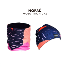 CONJUNTO DE CUELLO Y GORRO DE MICROPOLAR. MODELO TROPICAL