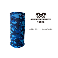 CUELLO MULTIUSO PARA NIÑOS Y NIÑAS MODELO CELESTE CAMUFLADO