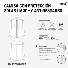 CAMISA PROTECCIÓN UV Y ANTIDESGARRO ADULTO UNISEX. VERDE - comprar online