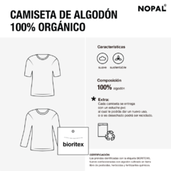 CAMISETA ALGODÓN ORGÁNICO ADULTO UNISEX MANGA LARGA MODELO BLANCO - comprar online