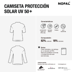 CAMISETA DE PROTECCIÓN SOLAR UV MANGA LARGA. MODELO ALEGRIA - tienda online