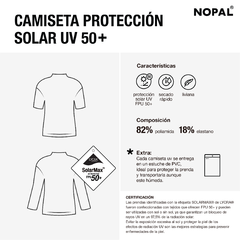 CAMISETA DE PROTECCIÓN SOLAR UV MANGA CORTA. MODELO TRANSFORMER AZUL - comprar online