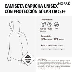 CAMISETA DE PROTECCIÓN SOLAR UV MANGA LARGA CON CAPUCHA UNISEX. MODELO VERDE SECO. en internet