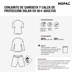 CONJUNTO DE CAMISETA CORTA Y CALZA DE PROTECCIÓN SOLAR UV ADULTO UNISEX MODELO ARENA - nopal