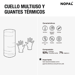 CONJUNTO DE CUELLO MULTIUSO Y GUANTES. MODELO SAKURA - nopal