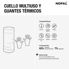 Conjunto de cuello multiuso y guantes. Modelo CAMUFLADO - nopal