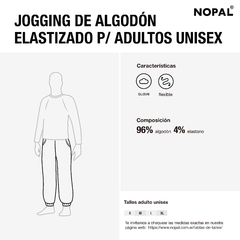 JOGGING UNISEX DE ALGODÓN ELASTIZADO GRIS MELANGE - comprar online
