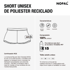 SHORT DE POLIESTER RECICLADO UNISEX. MODELO MAREA - comprar online