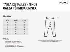 CALZA TÉRMICA PARA NIÑOS Y NIÑAS. MODELO AQUA - nopal