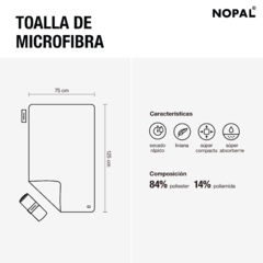 TOALLA DE SECADO RÁPIDO DE MICROFIBRA. MODELO LISO AZUL MARINO - nopal