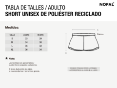 SHORT DE POLIESTER RECICLADO UNISEX. MODELO PRADERA - tienda online