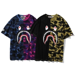 CAMISETA BAPE CAMUFLADA TUBARÃO UNISSEX - EM ALGODÃO (PRAZO DE ATÉ 30 DIAS PARA CHEGAR) - FRETE GRÁTIS