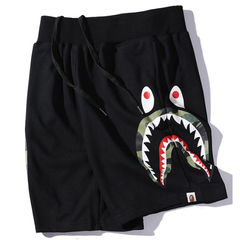 BERMUDA DE MOLETON BAPE DOUBLE SHARK PRETA (PRAZO DE ATÉ 20 DIAS PARA ENTREGA) FRETE GRÁTIS BR na internet