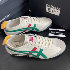 TÊNIS ASICS ONITSUKA TIGER "CREME VERDE VERMELHO" (PRAZO DE ATÉ 25 DIAS PARA ENTREGA) - FRETE GRÁTIS BR - comprar online