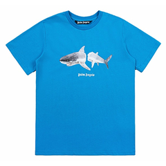 CAMISETA PALM ANGELS "SHARK" EM ALGODÃO (PRAZO DE ATÉ 25 DIAS PARA ENTREGA) - FRETE GRÁTIS BR - Billy Importados