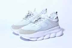 TÊNIS VERSACE CHAIN REACTION "WHITE MESH RUBBER SUEDE" (PRAZO DE ATÉ 25 DIAS PARA ENTREGA) - FRETE GRÁTIS BR