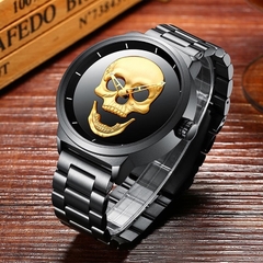 RELÓGIO SKULL - PULSEIRA EM AÇO INOX - Billy Importados