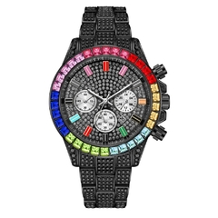 Imagem do RELÓGIO DE PULSO CRAVEJADO ICE - ESTILO ROLEX - DIVERSAS CORES (PRAZO DE 15 DIAS PARA ENTREGA) - FRETE GRÁTIS