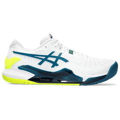 TÊNIS ASICS GEL RESOLUTION 9 MASCULINO "BRANCO AZUL NEON" (PRAZO DE ATÉ 25 DIAS PARA ENTREGA) - FRETE GRÁTIS BR - comprar online