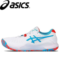 TÊNIS ASICS GEL RESOLUTION 9 UNISSEX "BRANCO AZUL VERMELHO" (PRAZO DE ATÉ 25 DIAS PARA ENTREGA) - FRETE GRÁTIS BR