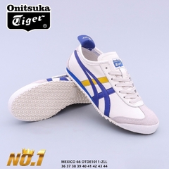 TÊNIS ASICS ONITSUKA TIGER MÉXICO 66 COURO "BRANCO AZUL AMARELO" (PRAZO DE ATÉ 25 DIAS PARA ENTREGA) - FRETE GRÁTIS BR - comprar online