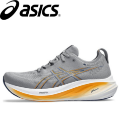 TÊNIS ASICS GEL-NIMBUS 26 "CINZA BRANCO LARANJA" (PRAZO DE ATÉ 20 DIAS PARA ENTREGA) - FRETE GRÁTIS BR