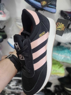 TÊNIS ADIDAS INIKI BOOST RUNNER -PRETO COM ROSA - N. 37 BR - FOTOS REAIS DO  PRODUTO (ENVIO IMEDIATO)